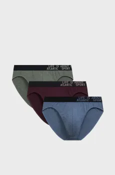 Мужские брифы (3 шт) Разноцветный L Atlantic 3MP-209