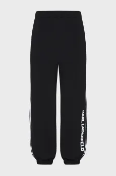 Женские черные спортивные брюки LOGO PIPING SWEATPANTS Черный XS Karl Lagerfeld A2W10149