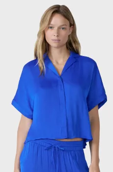 Женская синяя рубашка BLUESA Синий XL Etam 6551730