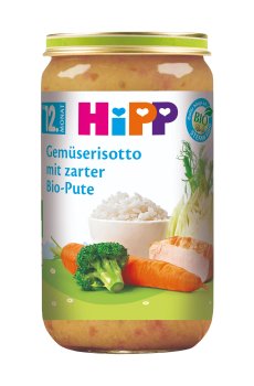 Органическое овощное ризотто HIPP с индейкой, от 1 года, 250 г