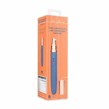 Тревел-вибратор Loveline Travel Vibrator With Lube Compartment And Pump с емкостью для смазки, синий, 1 шт Тревел-вибратор Loveline Travel Vibrator With Lube Compartment And Pump с емкостью для смазки, синий, 1 шт