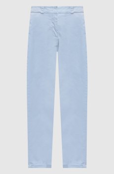 Голубые брюки с отворотами