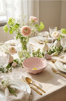 Керамічна миска у формі квітки - пастельний рожевий