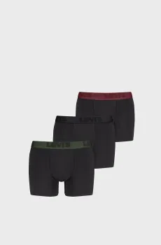 Мужские черные боксеры (3 шт) Черный XL Levi’s® 905045001;029