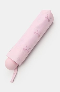 Автоматична парасоля з мотивом бантиків - рожевий