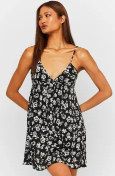 Женское черное платье с узором Черный XS Tally Weijl SDRVIREGA