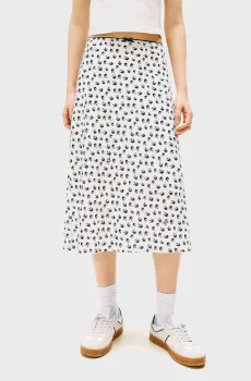 Женская белая юбка с узором MIDI AOP Белый S Tommy Jeans DW0DW20272