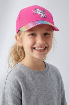 Бавовняна кепка з козирком з мотивом єдинорога - рожевий