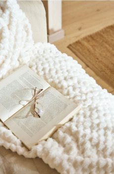 Структурна плед - кремовий