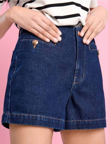 Джинсові шорти high waist - темно-синій Джинсові шорти high waist - темно-синій