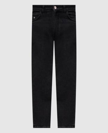 Серые джинсы слим с логотипом