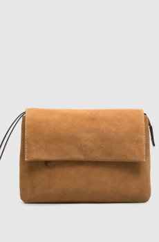 Замшевая коричневая сумка Three