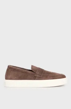 Мужские коричневые замшевые лоферы MOCCASIN Коричневый 41 Calvin Klein HM0HM01819