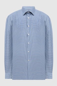 Голубая рубашка в клетку