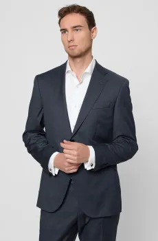 Мужской серый шерстяной пиджак Серый 56 BOSS 50469172;021