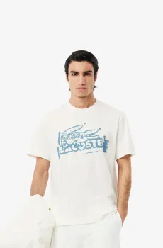 Мужская белая футболка Белый L-XL Lacoste TH0284CPI