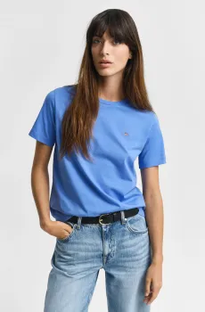 Женская голубая футболка REG SHIELD SS T-SHIRT Голубой S Gant 4200200