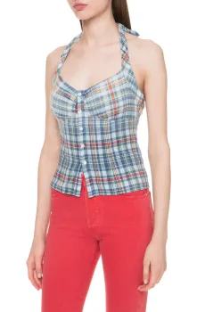 Женский топ в клетку Разноцветный 36 Polo Ralph Lauren 211744745001