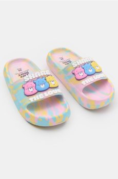Шльопанці tie-dye з 3D аплікацією Care Bears - різнобарвний