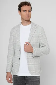 Мужской серый блейзер в клетку Серый 52 BOSS 50551598;041