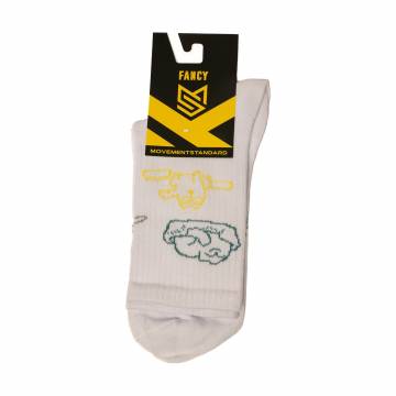 Носки унисекс MovementStandard Fancy M0303S Cats высокие, 38 белые, размер 38-41