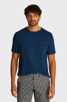 Мужская темно-синяя льняная футболка COTTON LINEN Синий L Tommy Hilfiger MW0MW38637