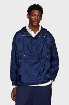 Мужской темно-синий анорак TJCU JAQUARD CHICAGO POPOVER Синий L Tommy Jeans DM0DM18498