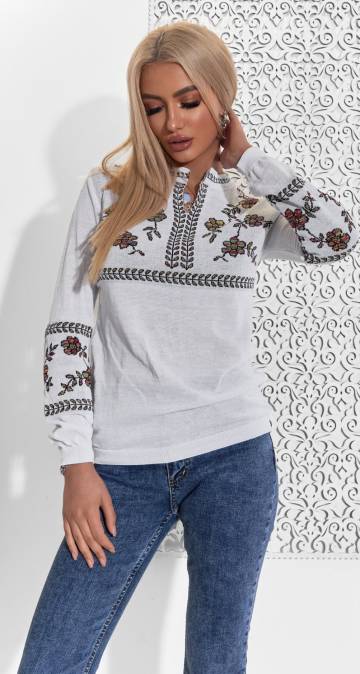 Блузи Lemanta Вязана бавовняна блузка вишиванка 50-52 (11242)113867-823