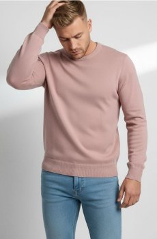 Основний бавовняний светр - пастельний рожевий