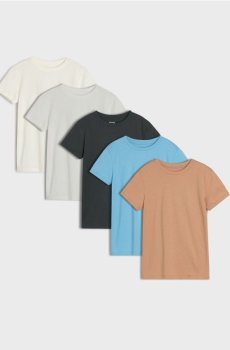 Бавовняні футболки 5 pack - кремовий