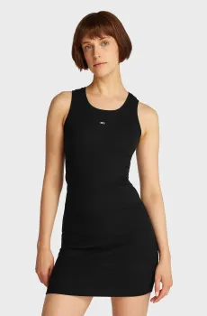 Женское черное платье TJW ESSENTIAL RIB BODYCON EXT Черный S Tommy Jeans DW0DW20674