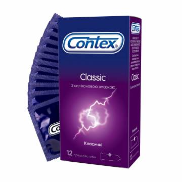 Презервативы латексные с силиконовой смазкой Contex Classic классические, 12 шт Презервативы латексные с силиконовой смазкой Contex Classic классические, 12 шт