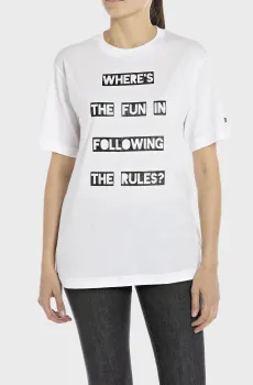 Женская белая футболка Белый M Replay W3698Q.000.20994