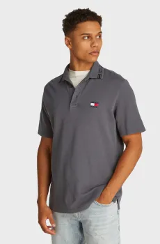 Мужское серое поло REG BRANDED NECK Серый S Tommy Jeans DM0DM20917