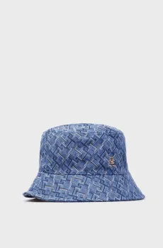 Женская синяя панама с узором TH DISTINCT JACQ BUCKET HAT Синий ONESIZE Tommy Hilfiger AW0AW16364