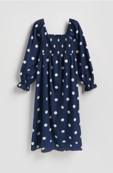 Reserved - Бавовняна сукня в горошок - темно-синій - 478IY-59X