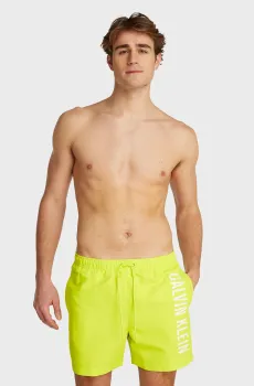 Мужские салатовые плавательные шорты MEDIUM DRAWSTRING Салатовый L Calvin Klein KM0KM01092
