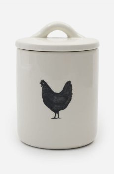 Керамічний контейнер для їжі з кришкою - білий