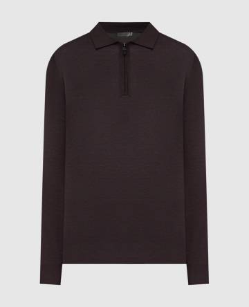 Серое поло из шерсти