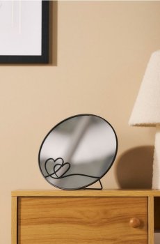 Дзеркало з мотивом сердечок - чорний