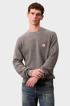 Мужской серый джемпер WAFFLE Серый L Calvin Klein Jeans LV04RD313G