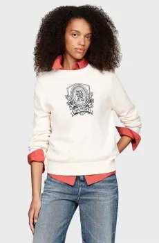 Женский белый джемпер CREST GRAPHIC C-NK Белый XS Tommy Hilfiger WW0WW42597