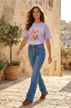 Розкльошені джинси - синій