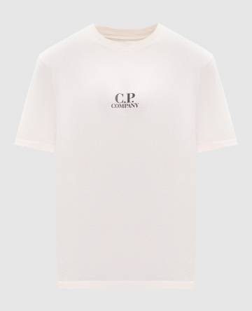 Бежевая футболка с принтом