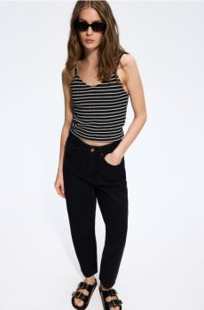 Reserved - Джинси mom fit - чорний - 702IR-99J