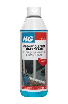 Средство для мытья окон и рам HG Window Cleaner Concentrate, 500 мл