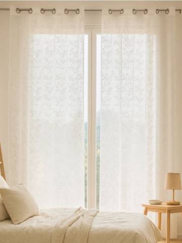 Штора на люверсах - білий