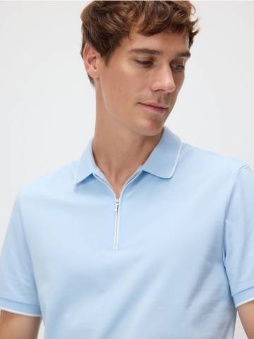 Reserved - Поло з мерсеризованої бавовни - блідо-блакитний - 286EF-05X