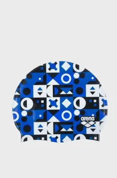 Детская синяя шапочка для плавания с узором PRINT JR Синий ONESIZE Arena 94171-247