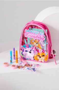 Набір канцелярських товарів у рюкзаку PAW Patrol – 10 предметів - рожевий